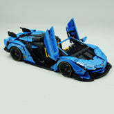 1: 8 Lamborghini One Off: Auténtica, Paint Pearl Blue Version, Motorized Convertible Switch Mode, Full Vehicle Motorization (3392 Pcs)